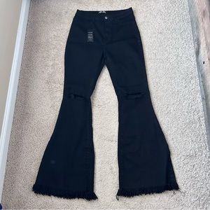 XL black stretchy flair jeans NWT